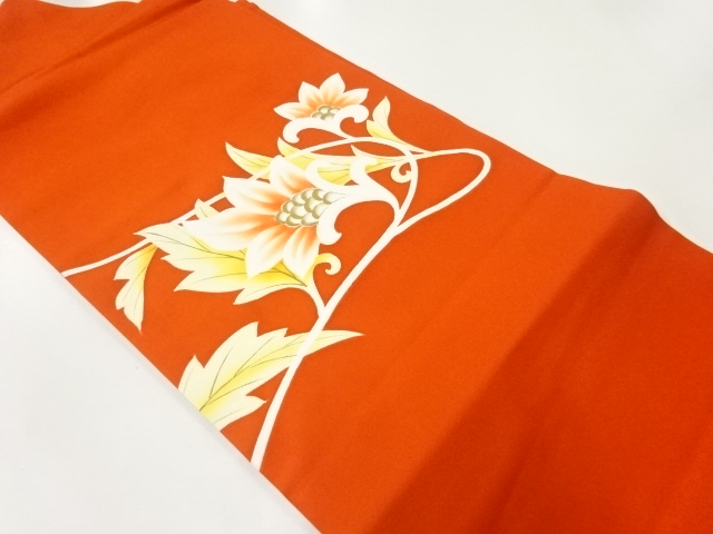 JAPANESE NAGOYA OBI / SHIOZE / FLORAL PLANTS